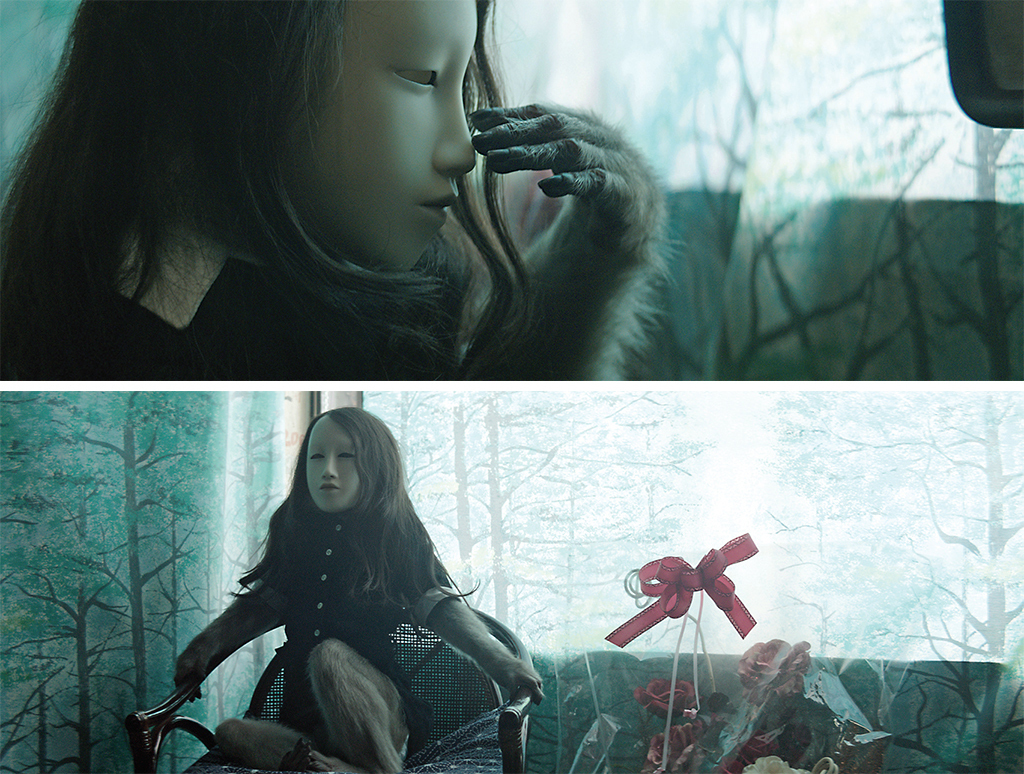 皮埃尔·于热，《无题（人形面具）》静帧，2014，4K，彩色有声，时长19分钟.
