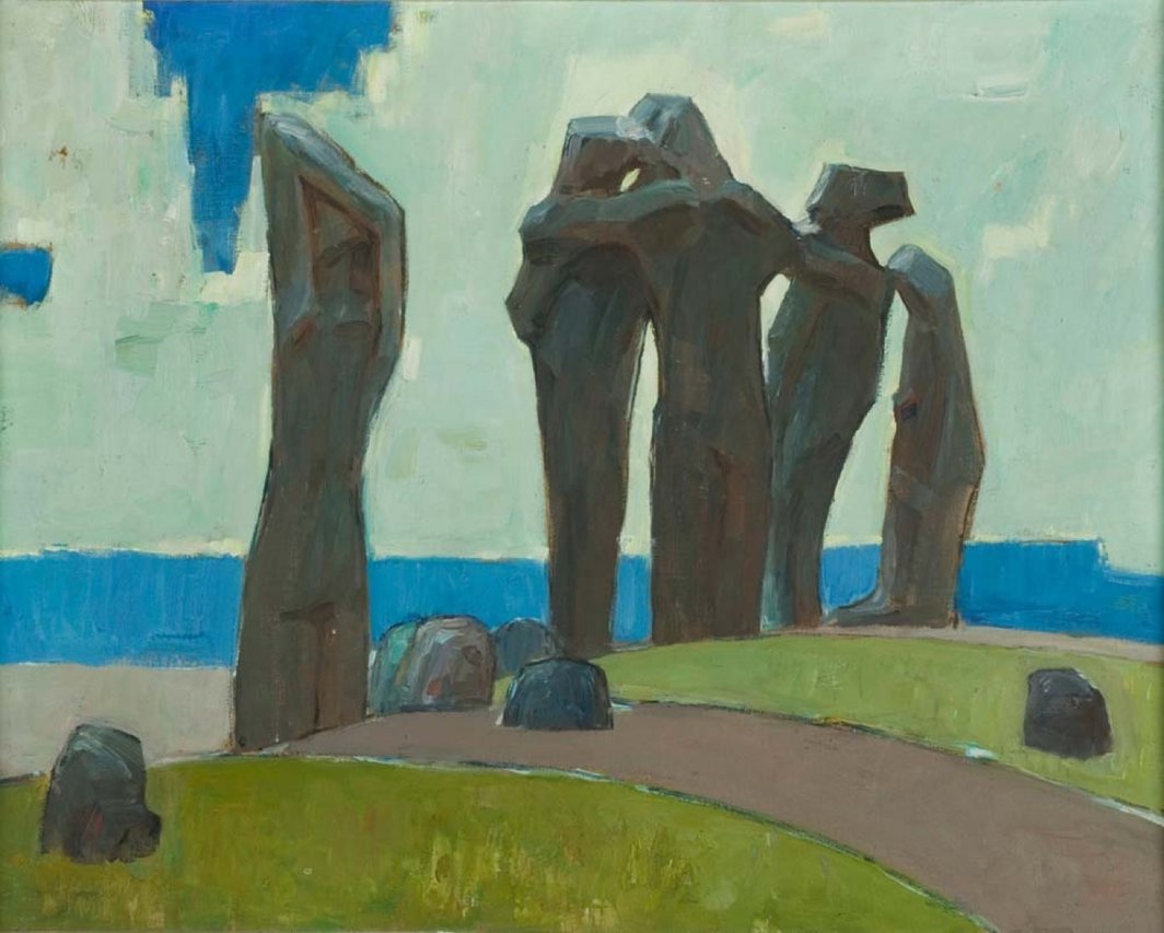 黄锐，《圆明园新生》，1979，布面油彩，70 x 55 cm.