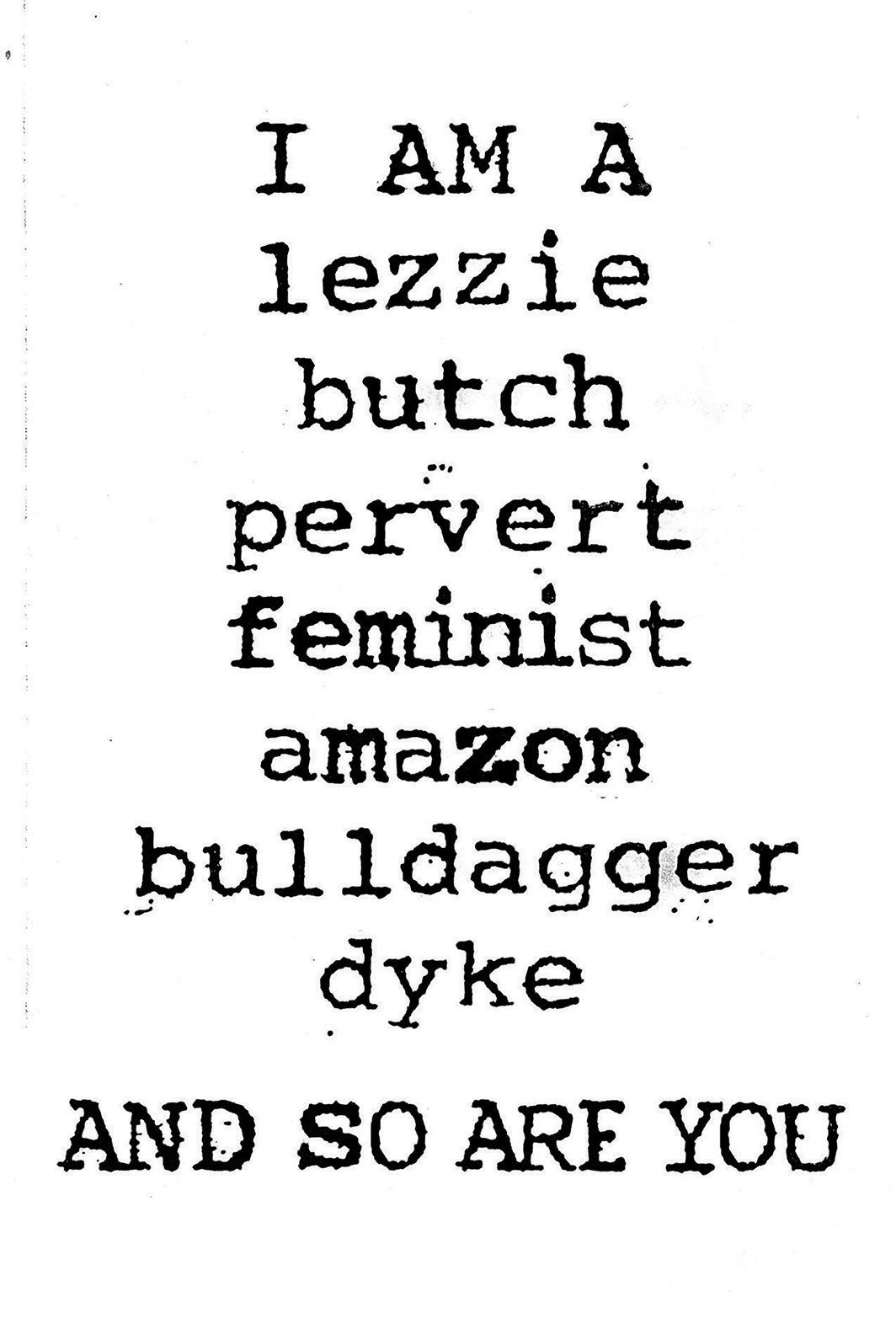 fierce pussy的“名单remix”明信片，2008-，卡片纸及油墨，6 x 4英寸.