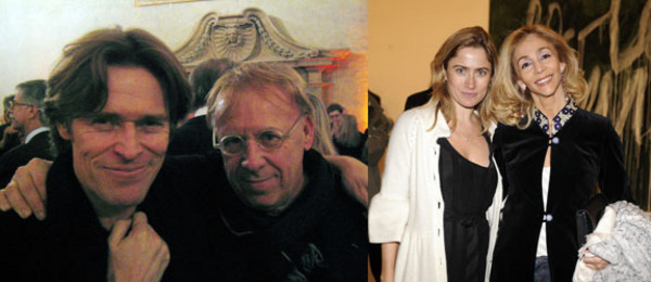 左图：Willem Dafoe和艺术家Joseph Kosuth. (Photo: Cathryn Drake) 右图：高古轩画廊罗马总监Pepi Marchetti Franchi和设计师Soledad Twombly. (Photo: Stefano Trovati/sgp, courtesy Gagosian Rome)