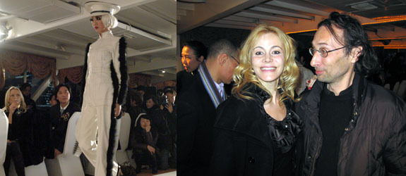 左图：警察熊猫。右图：MTV公司的Silvia Bruni和香格纳画廊的Lorenz Helbling。