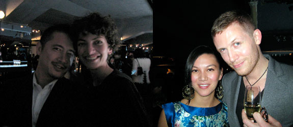 左图：艺术家林明弘和评论家Beatrice Leanza。 右图： Ferrari Koolhaas Xiao 和United Nude的Rem D. Koolhaas。