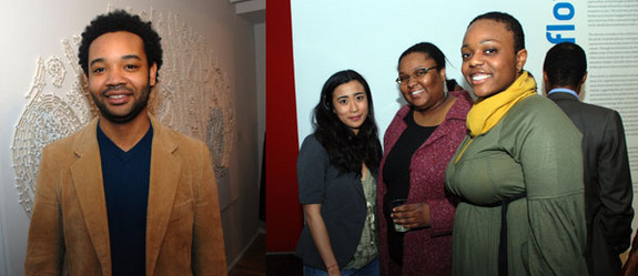 左图: 艺术家William Villalongo。 右图： 工作室博物馆入住艺术家 Saya Woolfalk, Tanea Richardson 和 Leslie Hewitt。