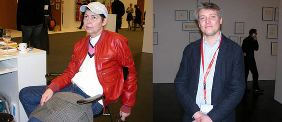 左图: 艺术家Isa Genzken。右图: 画廊家Daniel Buchholz。