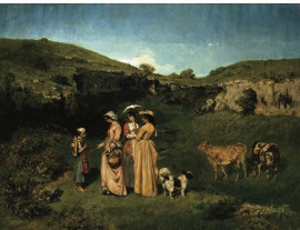 居斯塔夫·库尔贝 、《乡村姑娘》、 布上油画、1851－52