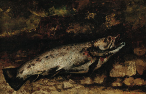 居斯塔夫·库尔贝 、《鳟鱼》、 布上油画、1873
&nbsp;