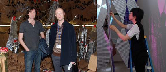 左图: 艺术家 Eoghan McTigue 与评论家兼策展人 Lars Bang Larsen。右图: 艺术家 Haegue Yang。
&nbsp;