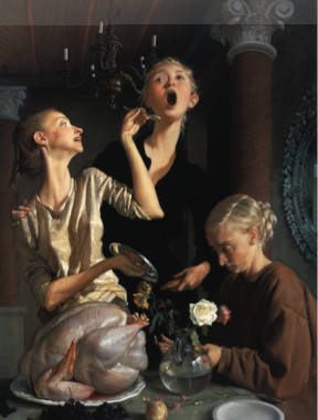 约翰·科林， 《感恩节》，2003，布面油画.