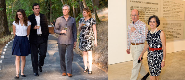 左: Ava Benezra, SF MoMA 馆长 Neal Benezra, LA MoCA 馆长Jeremy Strick和Wendy Strick。右: SF MoMA 董事Michael Wilsey和Bobbie Wilsey。