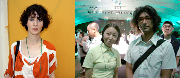 左图：艺术家Miranda July. 右图: 画廊家Misako Rosen 和Taka Ishii。