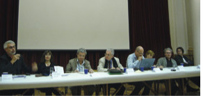 伦敦建筑节圆桌讨论，2008年7月15日，伦敦King’s Collage, Somerset House. 左五为库哈斯。