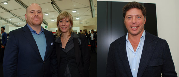 左图: 巴塞尔总监Marc Spiegler 和Annette Schönholzer. 右图: 收藏家Adam Lindemann.