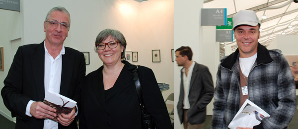 左图: Art Forum 柏林总监Peter Vetsch 和Eva-Maria Häusler. 右图: 艺术家David LaChapelle.