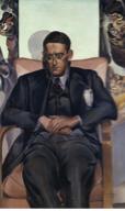 温德汉姆•刘易斯、《T.S 艾略特》、1938、布面油画、132 x 85厘米。