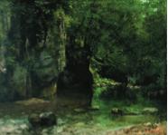 古斯塔夫·库尔贝 《黑泉河》、 布上油画、1860－65、64×79厘米。