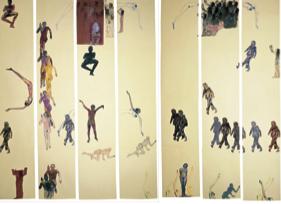 南希•斯佩罗、《纳特女神》、1989、纸上手工印花和拼贴、七部分、274×356厘米。