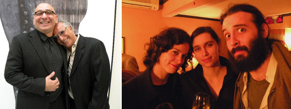 左图: 艺术家Khaled Hafez和Adel El-Siwi。右图: Townhouse 画廊Nikki Columbus 和艺术家Mandy Gehrt和 Essam Abdallah。