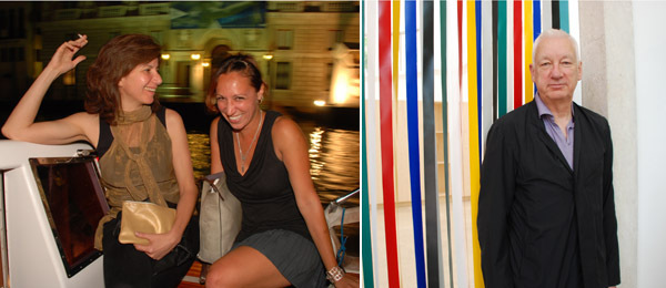 左图: 艺术经纪人Stefania Bortolami和惠特尼策展人Shamim Momin。右图: 艺术家Michael Craig-Martin。