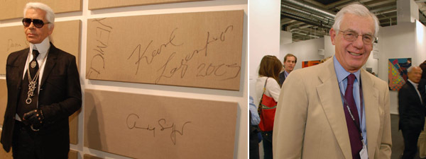 左图：Karl Lagerfeld。右图：艺术经纪人William Acquavella。
