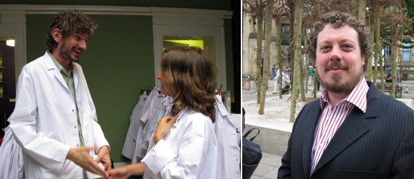 左图：策展人 Andrea Lissoni (左)。右图：策展人Mathieu Copeland。