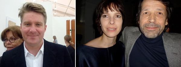 左图：艺术经纪人Toby Webster。右图：艺术家Anna Blessmann 和设计师Peter Saville。