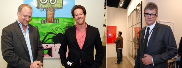 左图：艺术经纪人Jeff Poe和Tim Blum。右图：艺术经纪人Jay Jopling。