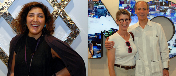 左图：第三条线画廊的Sunny Rahbar 。右图：Susan Lowry 和MoMA总监 Glenn Lowry。