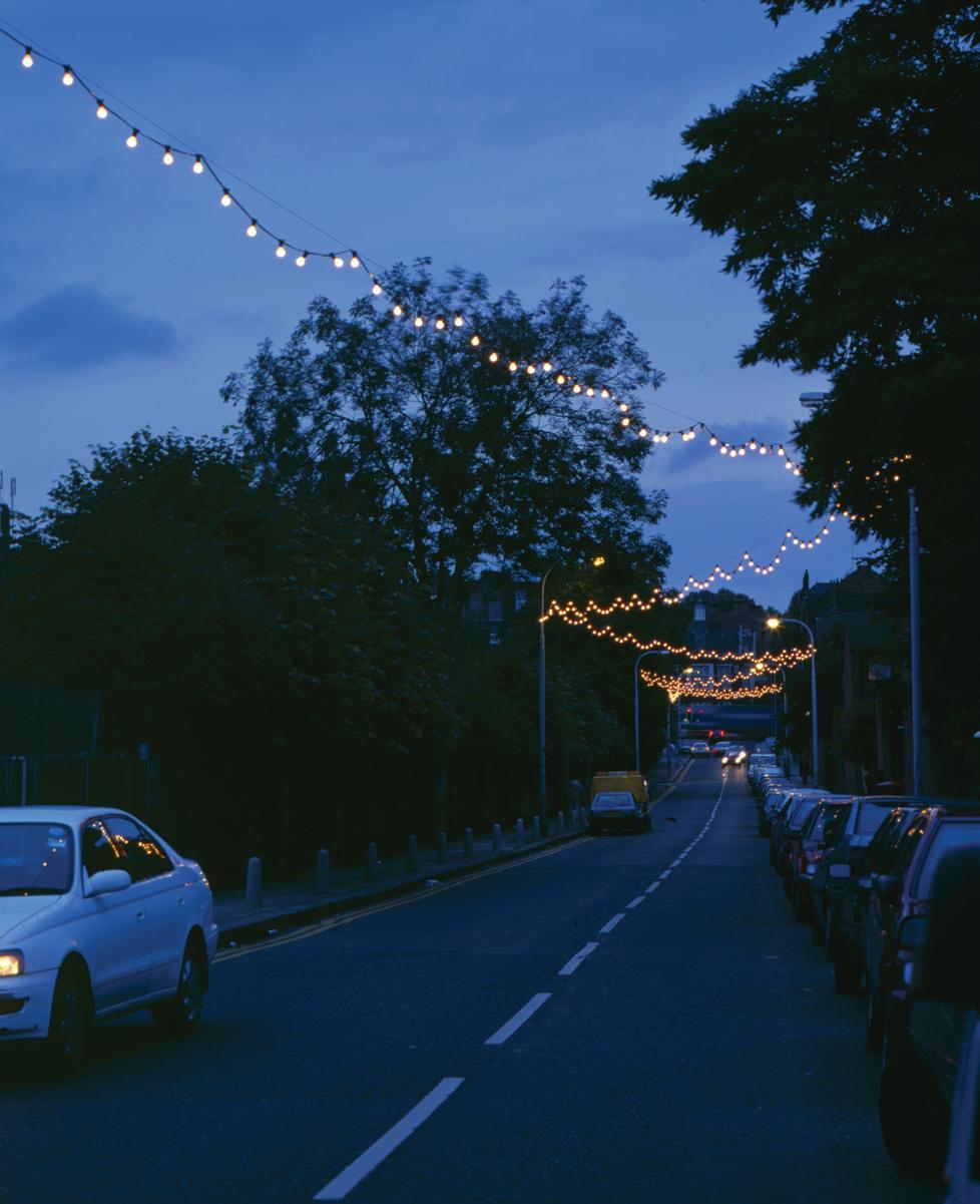 菲力克斯•冈萨雷茨-托里斯（Felix Gonzalez-Torres），《无题（美国）》（Untitled[America]，1994），灯泡、防水延长线、防水橡胶插座。摄影：Andrew Cross。