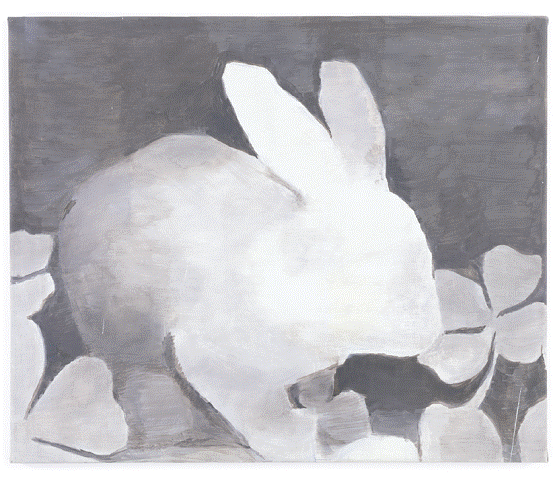 卢克•图伊曼斯、《兔子》、1994、布面油画、59×71cm。
