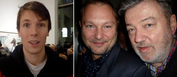 左图：艺术家Ryan McGinley。右图：艺术家Juergen Teller 和策展人Diego Cortez。