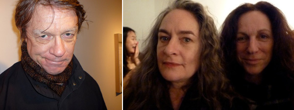 左图：艺术家Allan McCollum。右图：艺术家Annette Lemmieux和Deborah Kass。