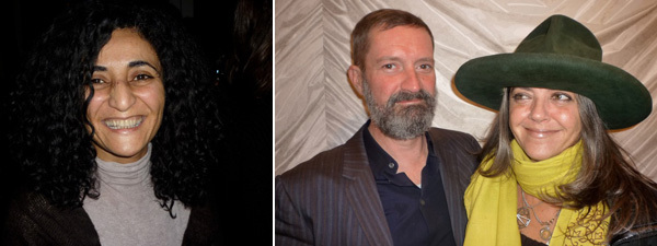 左图：艺术家 Ghada Amer。右图：艺术家Virgil Marti 和Pae White。