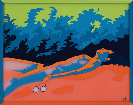 伊芙琳•阿克塞尔、《L’Herbe folle》、1972、聚酯玻璃和福米加塑料上漆、72 x 95cm。