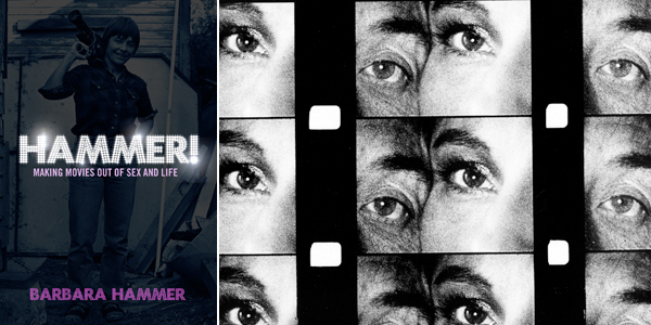 左图：芭芭拉·汉默的《汉默！用性和生命做电影》一书封面（2010）。右图：芭芭拉•汉默、《同时触碰》（Sync Touch）、1981、16毫米、黑白影片剧照、12分。