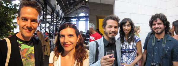 左: 巴黎东京宫馆长Marc-Olivier Wahler与Ellen LeBlond-Schrader； 右: 艺术家Reynier Leyva Novo、Anna Moreira、Duvier del Dago。