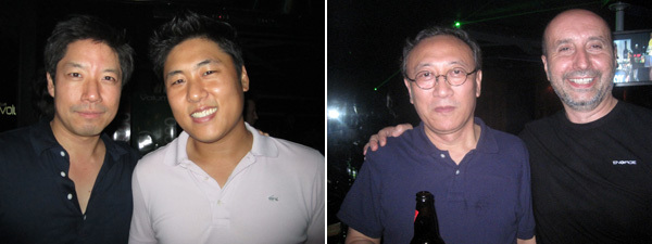 左：首尔One and J画廊的Patrick Lee与Won Jae Park；右：光州双年展CEOYongwoo Lee与策展人Maurizio Bortolotti