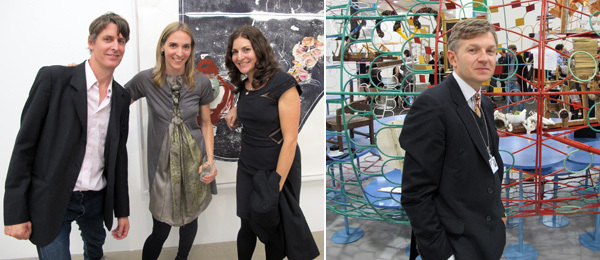 左：Stephen Malkmus、艺术家Jessica Jackson Hutchins和画商Laurel Gitlen；右：画商Anton Kern。