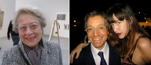 左: 收藏家Giovanna Panza di Biumo； 右: 洛杉矶当代艺术博物馆馆长Jeffrey Deitch与Paz de la Huerta。