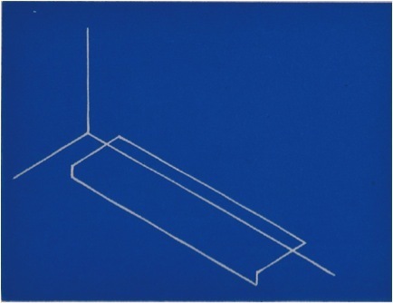 Fred Sandback, 《无题》（局部）, 1975, 油毡浮雕于日本纸上, 45x53cm。