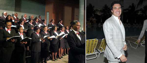 左: 海地合唱团； 右: 酒店经营家André Balazs。 