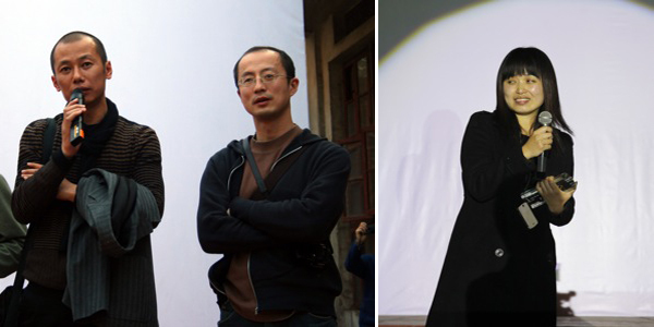 左：艺术家王宁德与施瀚涛； 右：艺术家游莉。