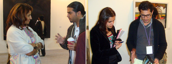 左: Lisson画廊的Michelle D'Souza； 右: 佳士得印度现当代艺术负责人Yamini Mehta与艺术品商Mortimer Chatterjee。
