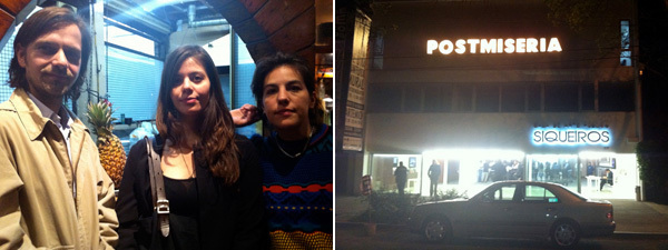 左： 艺术家 G.T. Pellizzi、迈阿密当代艺术博物馆 （MoCA Miami）策划人 Ruba Katrib与艺术家 Adriana Lara；右：Siqueiros公共美术馆外景。