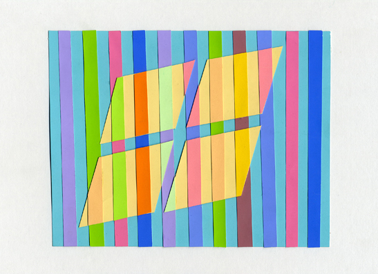 张窍，《练习八：光和影》，2009年，彩色纸。