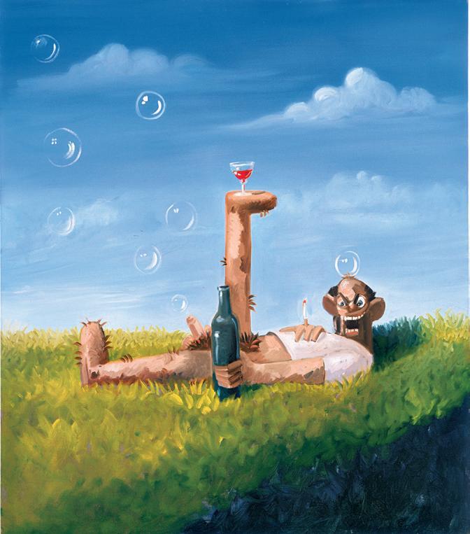 康多,《乔叔叔》, 2005, 布面油画，134cm x 116.8cm。