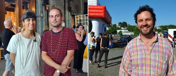 左图：艺术经纪人 Gabrielle Giattino 和艺术家Timothy Hull。右图：艺术家Dushko Petrovich。