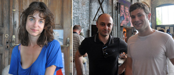 左图：艺术家Rose Marcu。右图：艺术经纪人 Derek Eller 与联合总监Isaac Lyles.