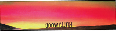 埃德-拉斯查、《好莱坞的背面》、1977、布面油画、22 x 80"