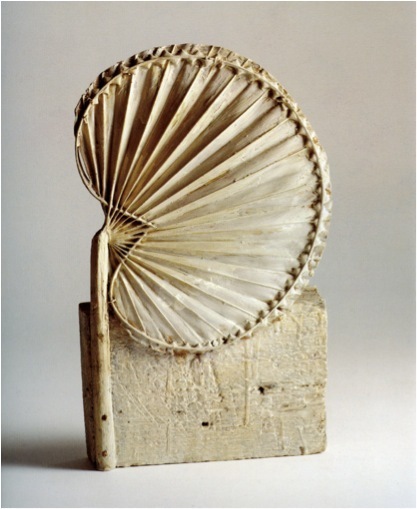 塞·托姆布雷，《Cycnus》, 1978, 木、棕叶、钉子、油漆，40 x 25 x 5.7cm。