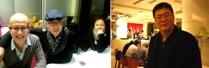 左：刘韡、杨少斌、郭晓彦在瑞居开幕晚宴； 右：保利拍卖执行董事长赵旭先生。
